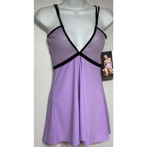 Coquette Fishnet Microfiber Babydoll Top Lingerie Size OS style 7112 purple NEW